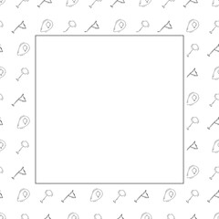 hand drawn map pins location square frame background