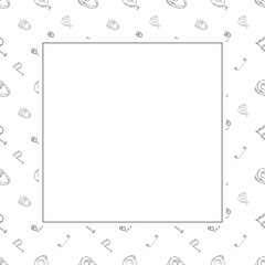 hand drawn map pins location square frame background