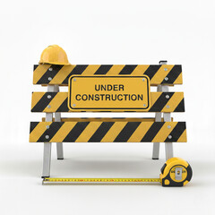 yellow hazard panel with diagonal striped bas