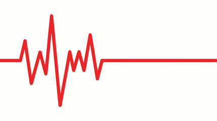 Heartbeat Line Vector &ndash; Stylized Red ECG Pulse Wave for Medical, Health, Emergency, Fitness, and Life Monitoring Design Projects