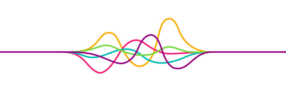 Colorful, continuous squiggle cable background. Vibrant abstract wavy lines vector design. Multicolored interconnected flowing wire illustration