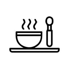 Hot food with spoon icon
