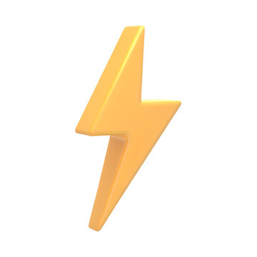 3d yellow lightning delivery speed concept flash sale promotion