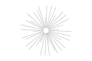 light rays line vector illustration on white background