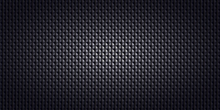 Premium 3D Obsidian Knurled Mesh Background with Metallic Diamond Cut Relief and Studio Spotlight