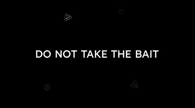 Do Not Take the Bait Scam Awareness Message with Subtle Warning Motion
