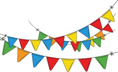 Obraz premium Colourful Bunting Stock Illustrations, Royalty-Free Vector Graphics & Clip Art