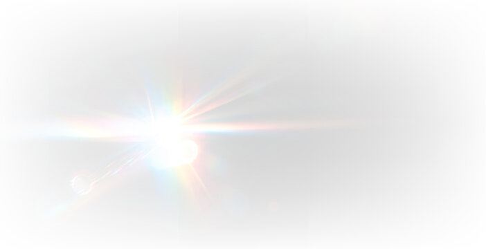 Shimmering Crystal Light Background with Magical Glitter Dust Rainbow Reflections Floating Glow Transparent PNG Effect
