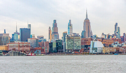 The scenic view of New York skyscrapers as a silhouette of New York City. © Selcuk