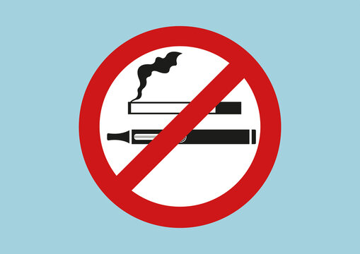 No vaping or smoking sign, illustration