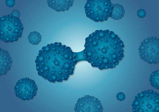 Cancer cells dividing, conceptual illustration