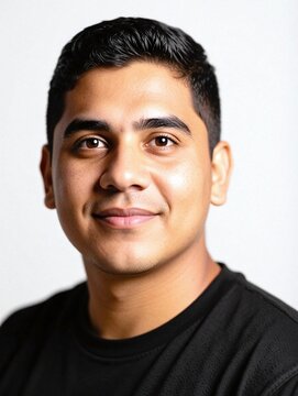 Simple administrative portrait of an average latin-american male person