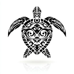 Naklejka premium a maori turtle symbol on white background
