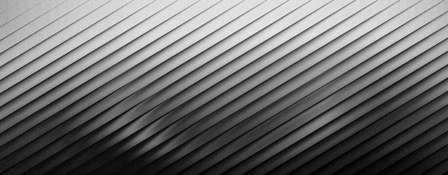 Grainy ribbed abstract background texture of a black and white feather barbules structure with diagonal lines and gradient shading from light gray to dark gray