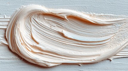 Creamy Paint Stroke on Canvas Surface
