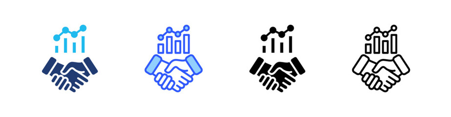 Obraz premium Business Progress Multi Style Icon Set Vector 