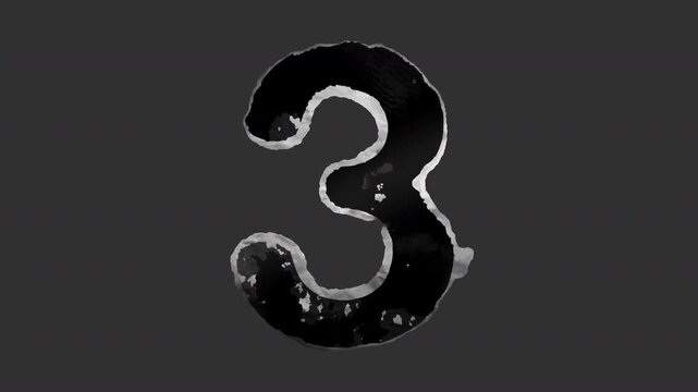 A black and white animated peeling sticker in a grunge printed style with roughened torn paper edges.
