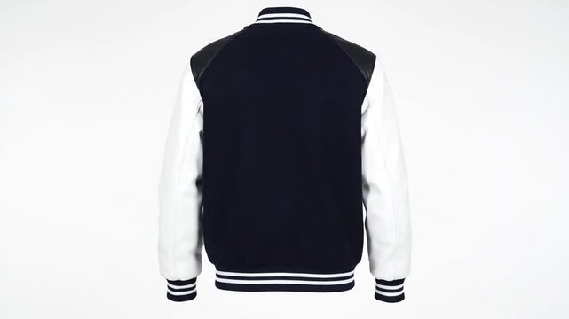 Varsity Jacket with Back View, and Isolated.