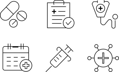 Medical icons and symbols for health and wellness