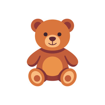 teddy bear, plush children&rsquo;s toy, comfort and cuddle, colorful vector flat style illustration