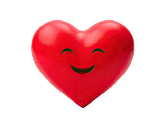 Fototapeta premium A bright red heart with a smiling face, perfect for expressing love and joy
