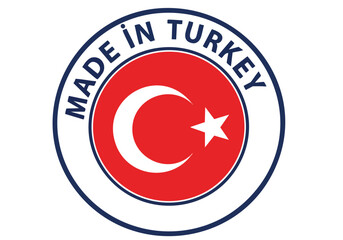 Obraz premium Made in Turkey Seal. Turkish Flag Emblem. Origin Stamp.