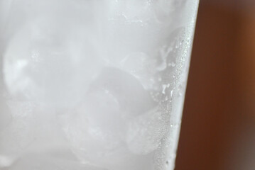 Close-up of ice cubes in a glass