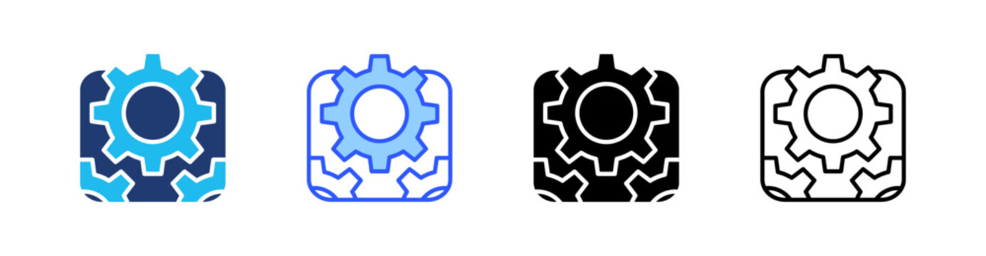 Setting Multi Style Icon Set Vector 