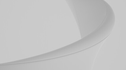 Smooth White Surface with Curved Lines, Modern Background. 3d rendering illustration not AI