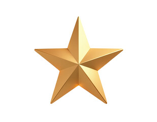 Obraz premium A shiny gold star sitting on a plain white background, ideal for illustrations and designs
