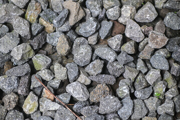 Gray gravel close-up