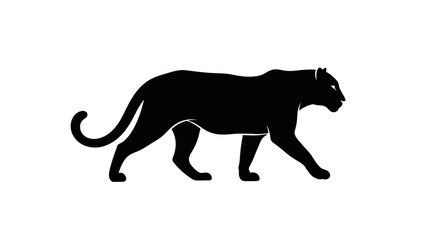 Obraz premium Black Panther Walking Silhouette Animal Profile.