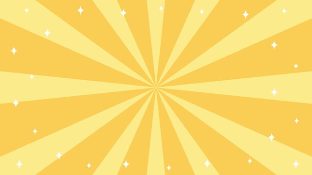 イエローのキラキラサンバーストの背景アニメーション