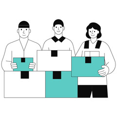 Fototapeta premium Port Worker PNG file on transparent background 