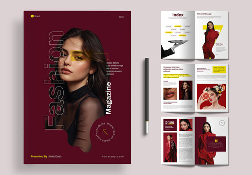 Modern Fashion Magazine Editorial Lookbook Layout