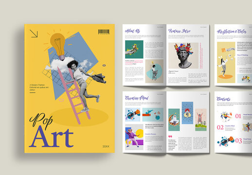Creative Pop Art Magazine Layout Template