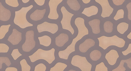 Obraz premium Abstract Organic Pattern. Seamless rounded tan shapes on a mauve backdrop, textured surface for digital and print media, wallpaper and textile application.