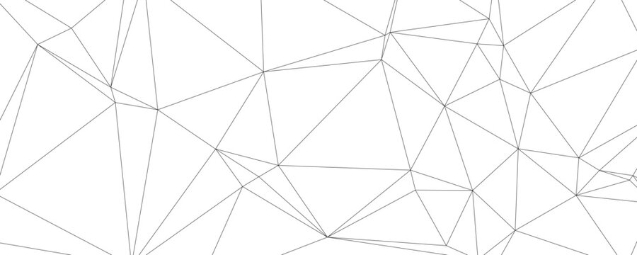 Abstract Geometric Triangular Outline Pattern Background, Editable Stroke Polygon Mesh Line Vector Illustration