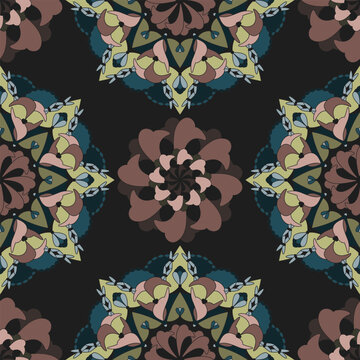 Seamless Pattern. Abstract Mandala. Colors.