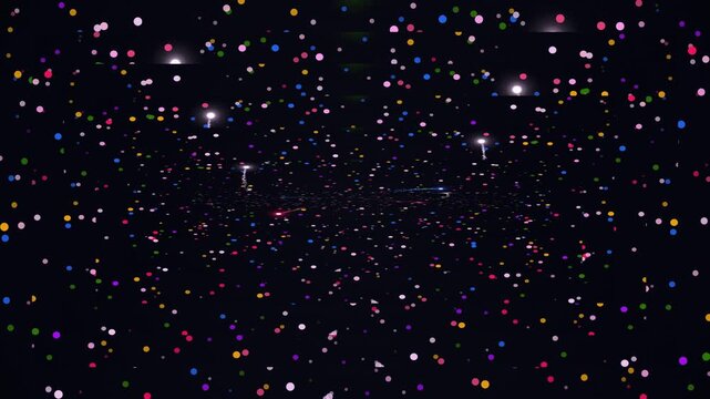 Abstract background Vibrant colorful lights shine brightly in the night sky