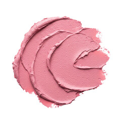 Pink cosmetic cream smudge texture isolated on black