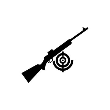 Black airsoft gun with scope and tactical foregrip on white background