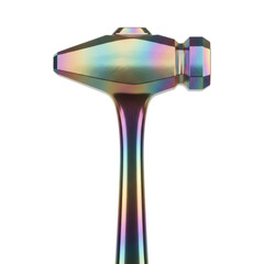 Iridescent Metal Hammer with Geometric Head