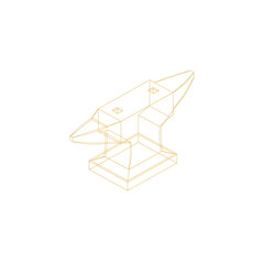Wireframe Anvil Outline Drawing