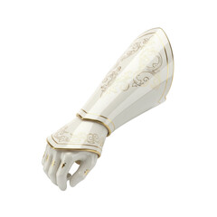 Elegant Porcelain Arm Guard with Ornate Gold Detailing