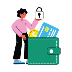 Secure Wallet vector illustrations EPS file