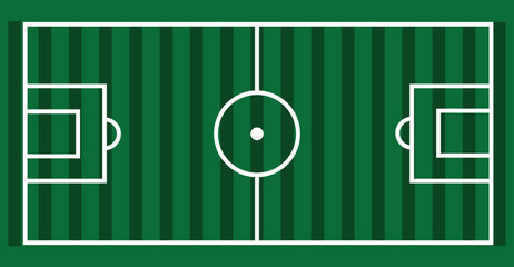 Soccer football field. Aerial view of a green soccer field with white markings © KarimaAkter