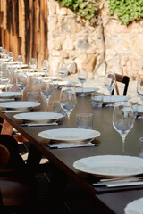 Fototapeta premium Waiting for guests. Festive table setting.