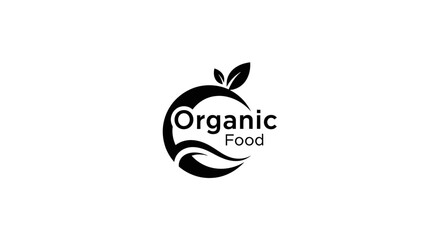 Obraz premium Organic Food Logo Design with Apple Symbol.
