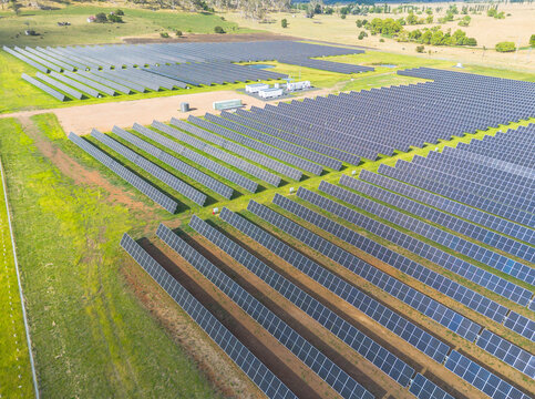 Aerial view of Private Solar Farm near Glen Innes, New South Wales